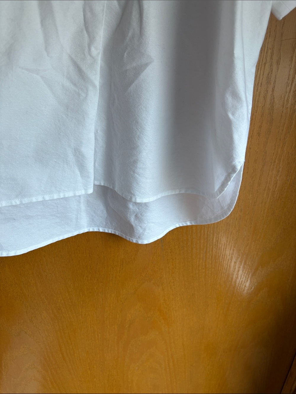 LOFT White Short-Sleeve Popover Button-Down Shirt - Picture 4 of 6